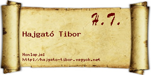 Hajgató Tibor névjegykártya